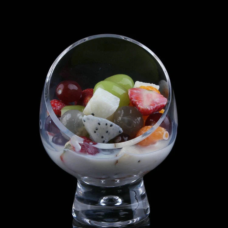 Diagonal Salad Cup with gold-edged rim and irregular shape design