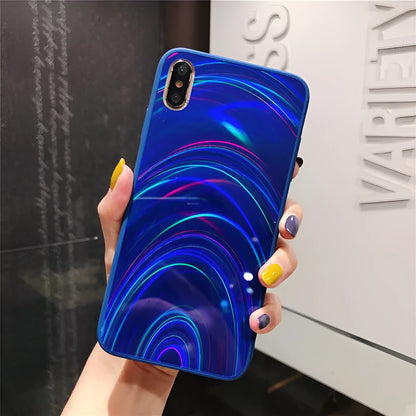 Rainbow mirror glitter phone case with slim-fit TPU PC acrylic back cover and precise cutouts