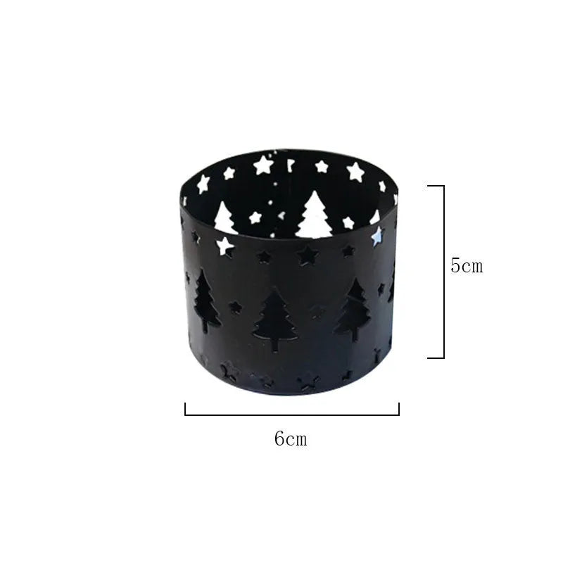 Black iron Christmas deer candlestick holder with elk bracket design for festive candle display