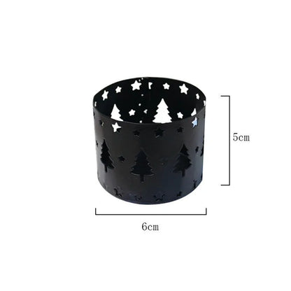 Black iron Christmas deer candlestick holder with elk bracket design for festive candle display