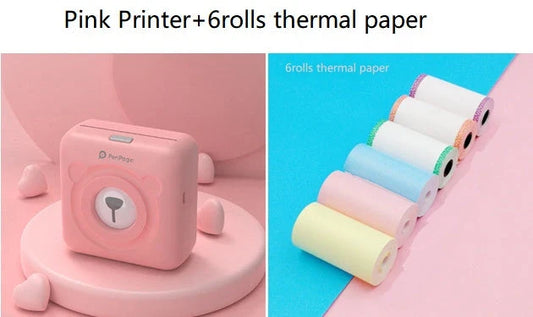 Compact Bluetooth thermal printer for instant photo printing, with wireless connectivity and customizable templates