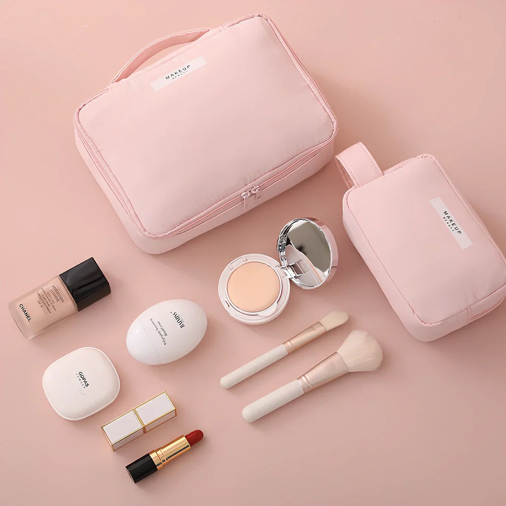 23x16.5x8cm travel cosmetic organiser bag with sponge construction and multiple compartments