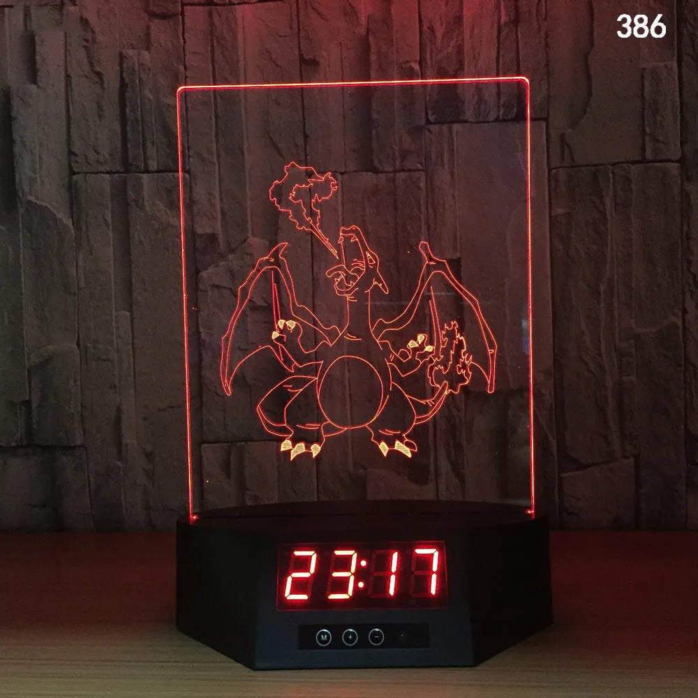 Glowing 3D dolphin LED night light with wireless charging base and remote control on bedside table