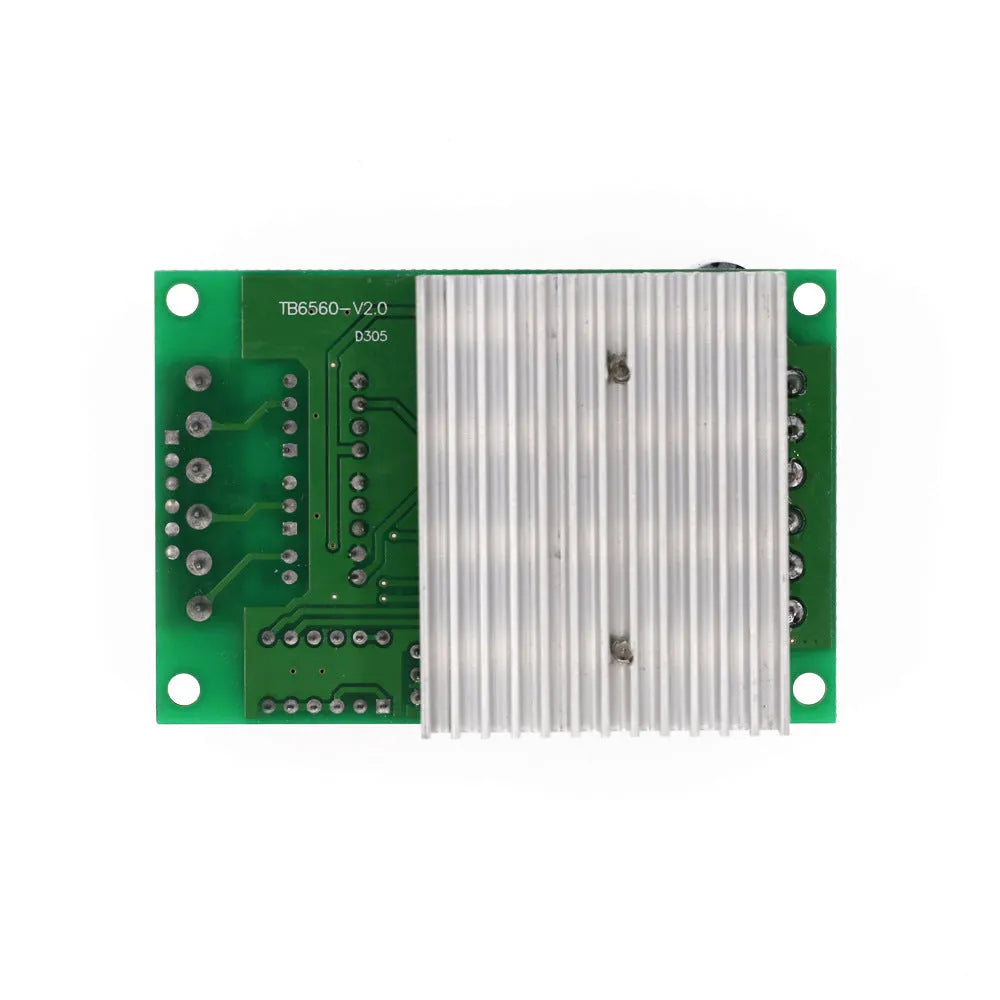 TB6560 3A stepper motor driver module on a green PCB with a large heatsink.