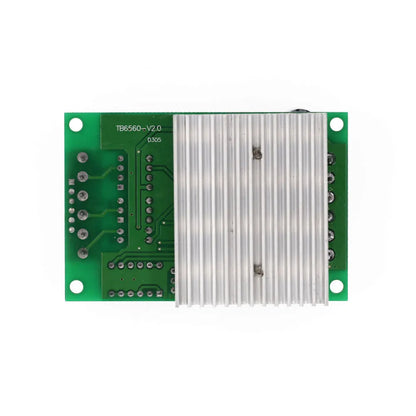 TB6560 3A stepper motor driver module on a green PCB with a large heatsink.