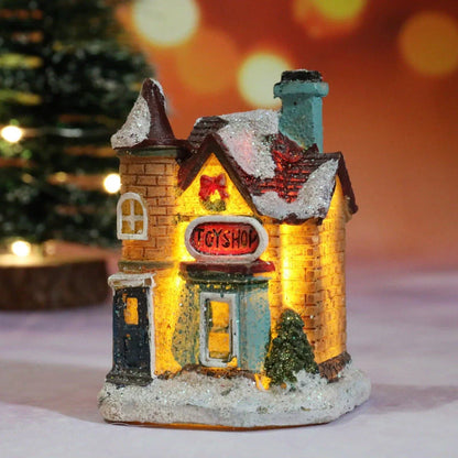 Christmas Decorations Micro Landscape Resin House with intricate design, 4cm * 6.5cm * 9cm