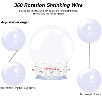 Adjustable Dimmable LED Mirror Light Bulb with Touch Control, Rotating Line, and Customisable Positioning