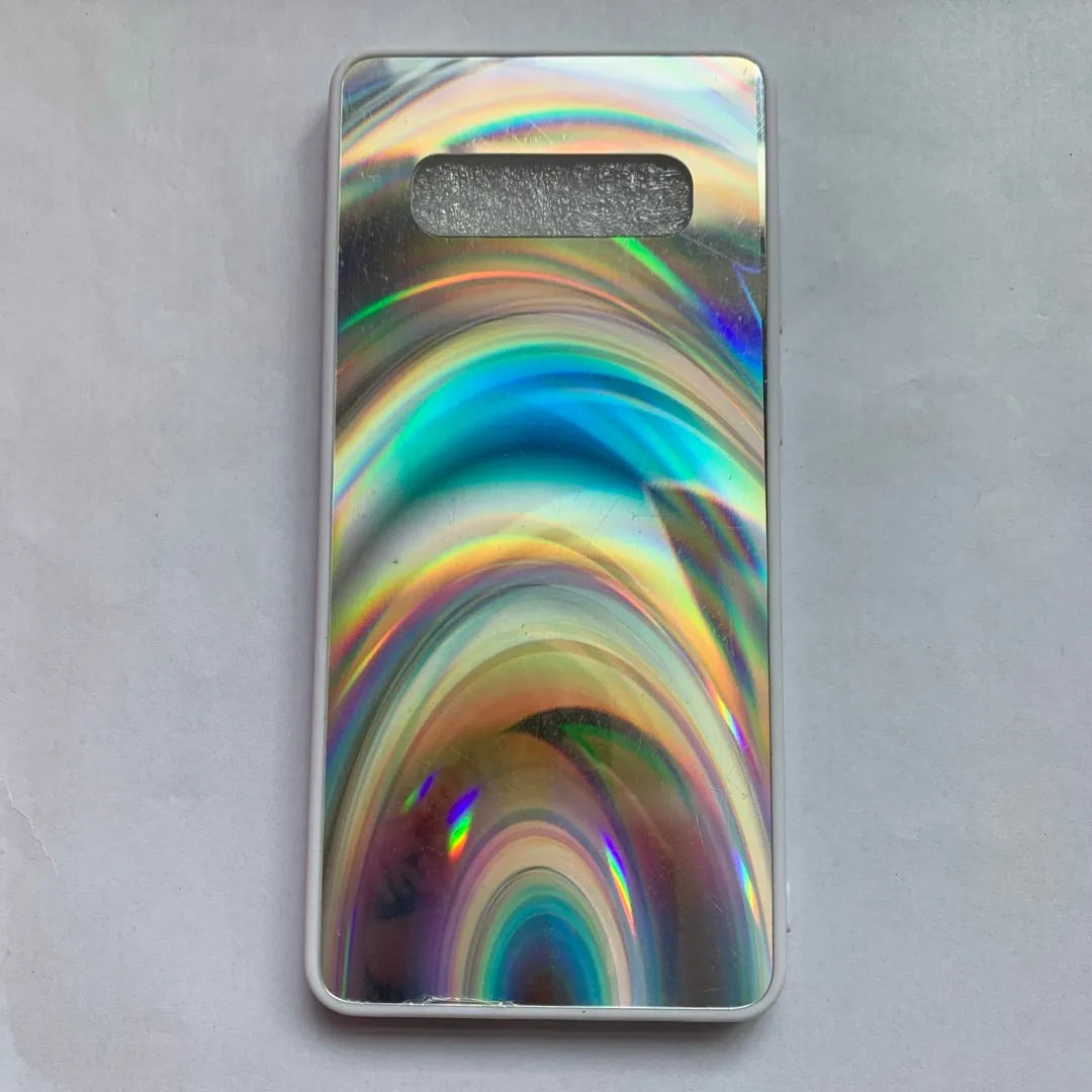 Rainbow mirror glitter phone case with slim-fit TPU PC acrylic back cover and precise cutouts