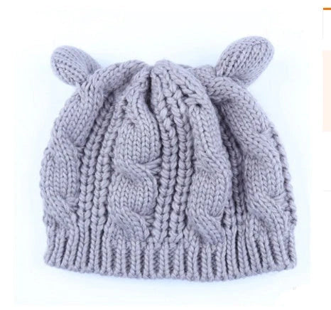 Cosy Cat Ear Knit Beanie in various colours for winter warmth and style
