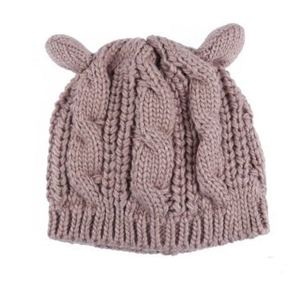 Cosy Cat Ear Knit Beanie in various colours for winter warmth and style