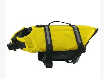 Reflective pet life jacket with Velcro and Brand D buckle for water safety