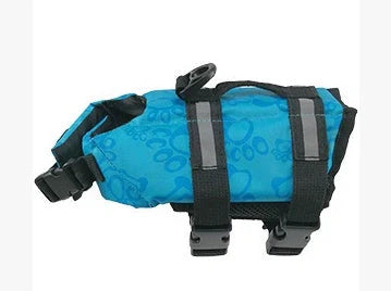 Reflective pet life jacket with Velcro and Brand D buckle for water safety