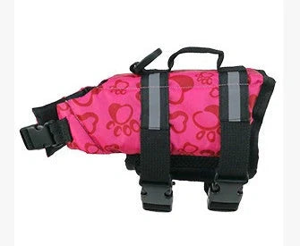 Reflective pet life jacket with Velcro and Brand D buckle for water safety