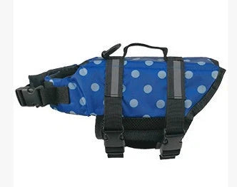 Reflective pet life jacket with Velcro and Brand D buckle for water safety