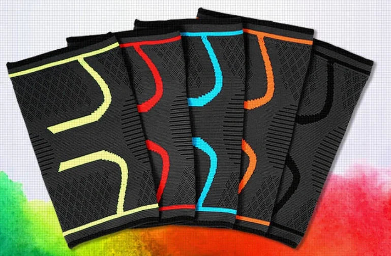 Anti-slip breathable knee support in various colours and sizes