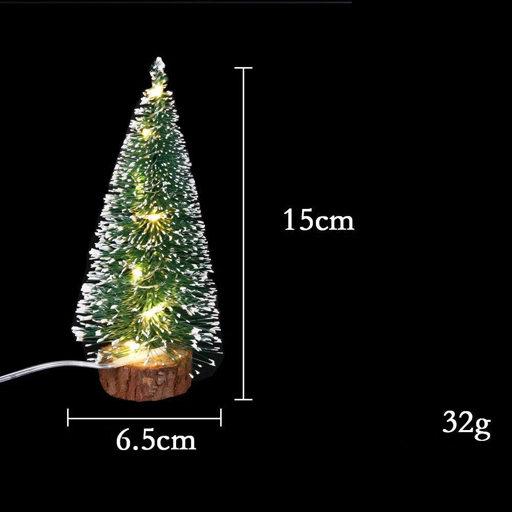 Charming mini LED Christmas tree with warm, twinkling lights and festive holiday decor