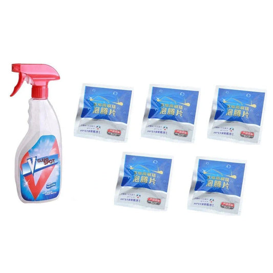 Effervescent spray cleaner bottle for automotive and glass cleaning with insect-proof formula