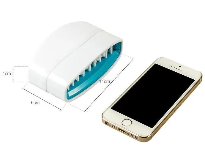Blue multi-purpose kitchen brush with suction cup for cleaning utensils and vegetables