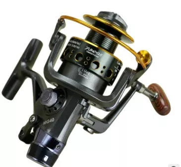 MG30-60 double-loading metal head fishing reel with front and rear brake in steel colour