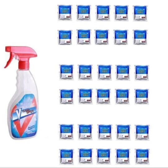 Effervescent spray cleaner bottle for automotive and glass cleaning with insect-proof formula
