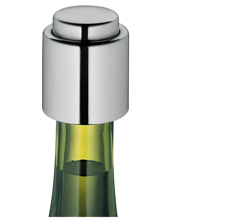 Stainless steel vacuum wine stopper with manual pump for preserving opened wine bottles