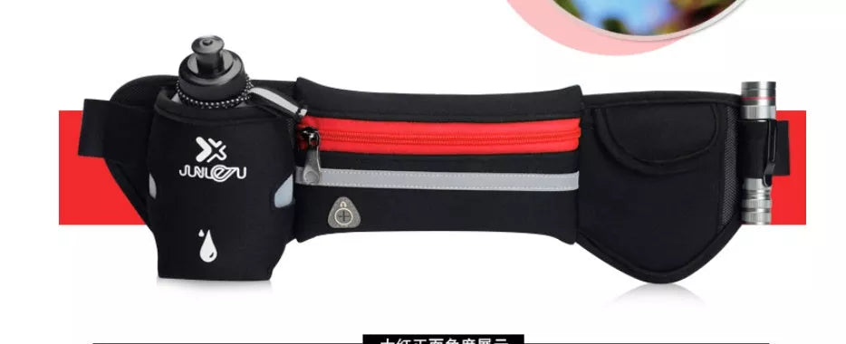 Men's outdoor sports bottle pocket with mobile phone holder in various colours