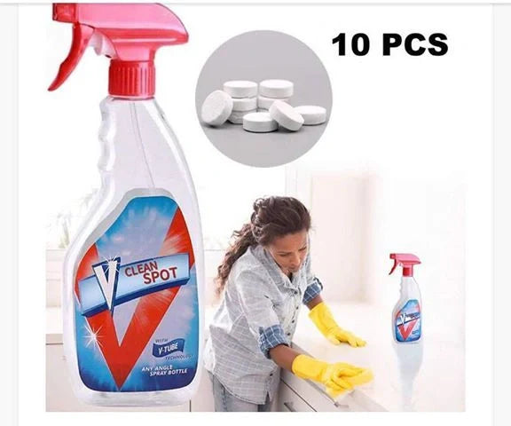 Effervescent spray cleaner bottle for automotive and glass cleaning with insect-proof formula