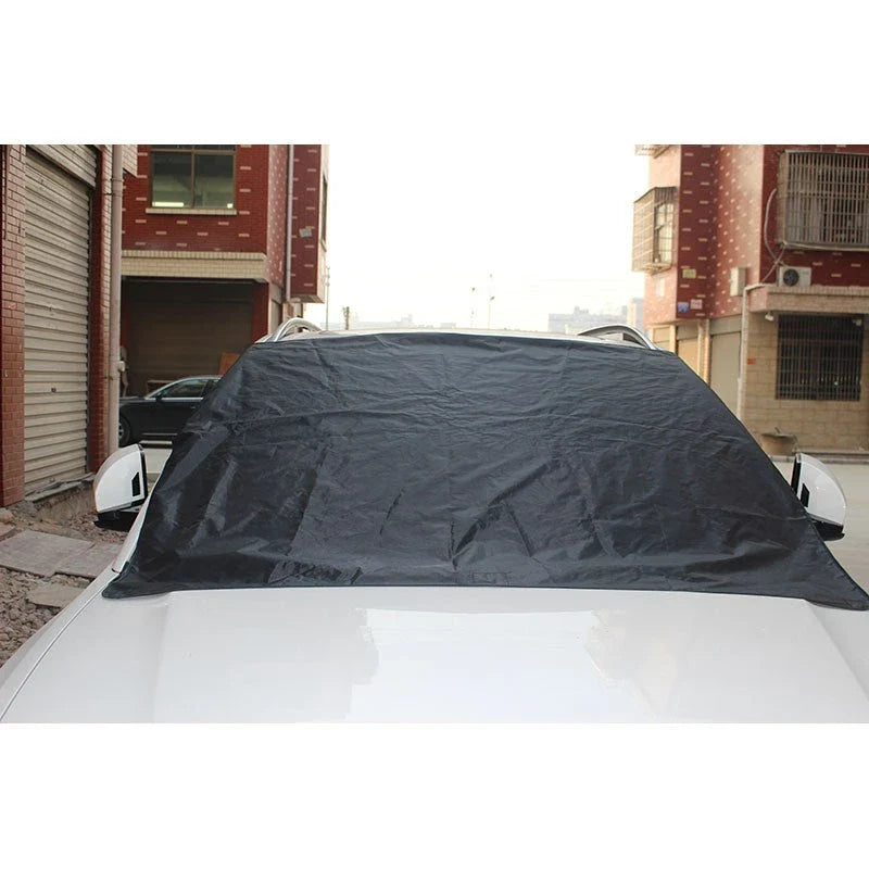 Premium magnetic windshield cover that protects car from snow, ice, frost, and sun damage