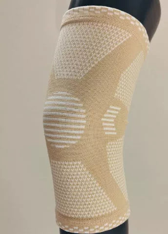 Knitted sports knee pads in green and black, sizes S to XL, for football, basketball, and more