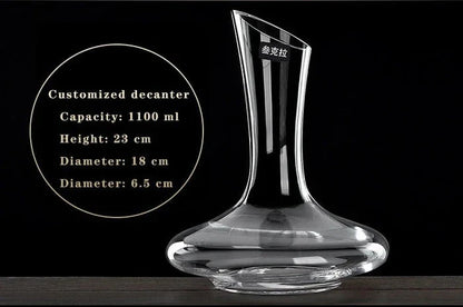 Premium crystal wine decanter with built-in pourer for effortless wine service and enhanced flavor profile