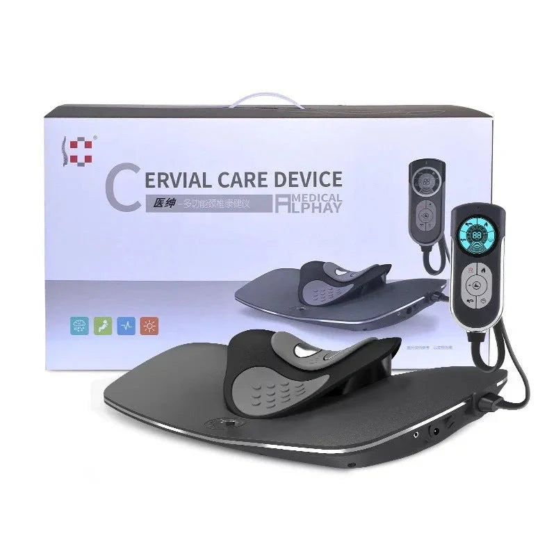 Adjustable Air Soft Brace Neck and Waist Massager in black