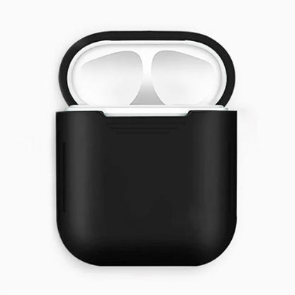 AirPods silicone protective case with shockproof bumper and a white anti-loss rope attached.