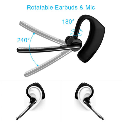 V9 wireless Bluetooth headset with earbud and charging cable
