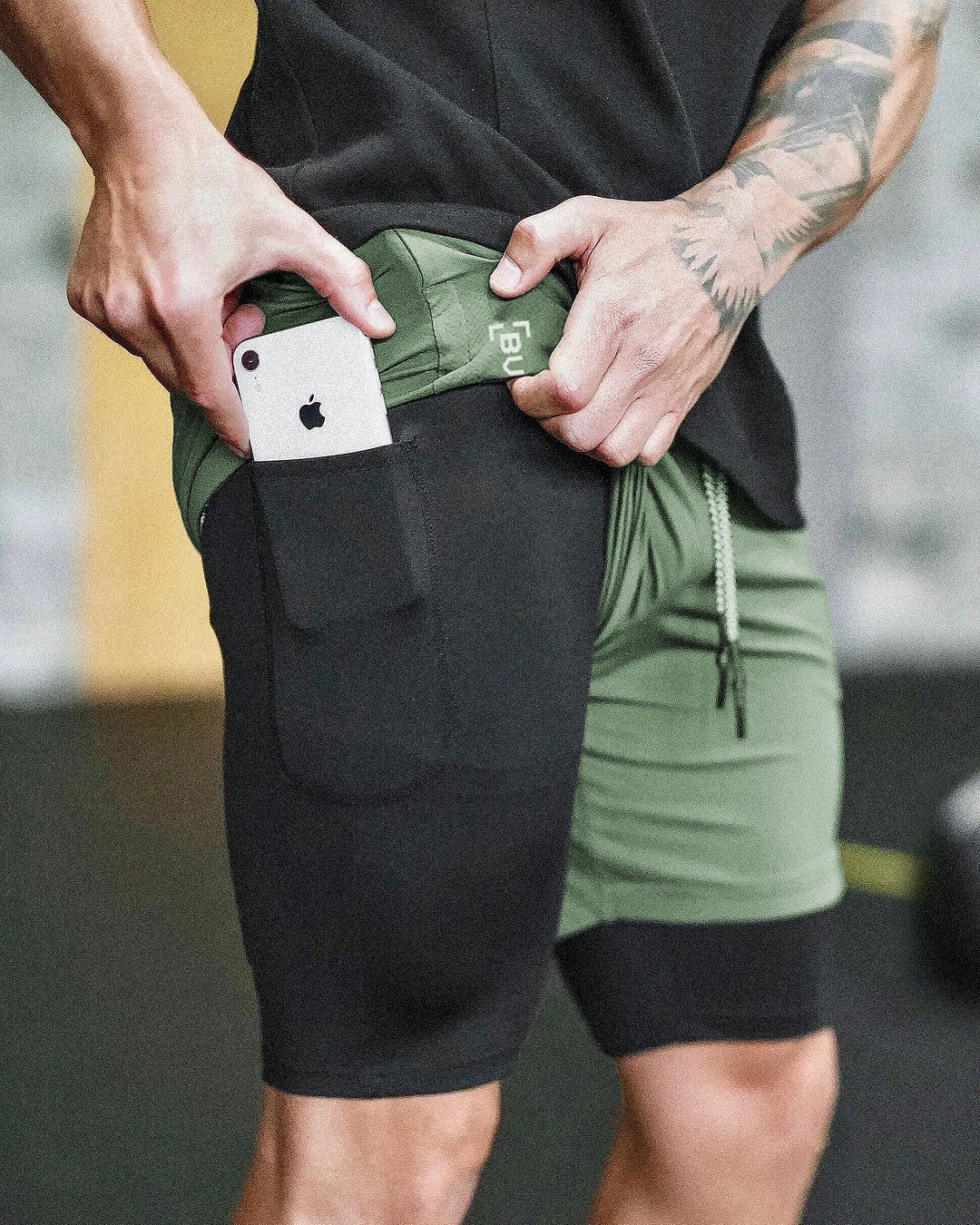 Premium compression shorts with pockets for men, perfect for gym and casual wear