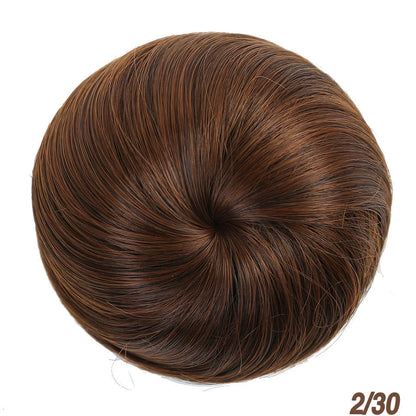 Synthetic hair wig with decorative flower buds in various shades