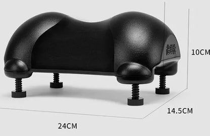 Black and white cervical health pillow using ABS material for physical traction, measuring 24x14.5x10 cm