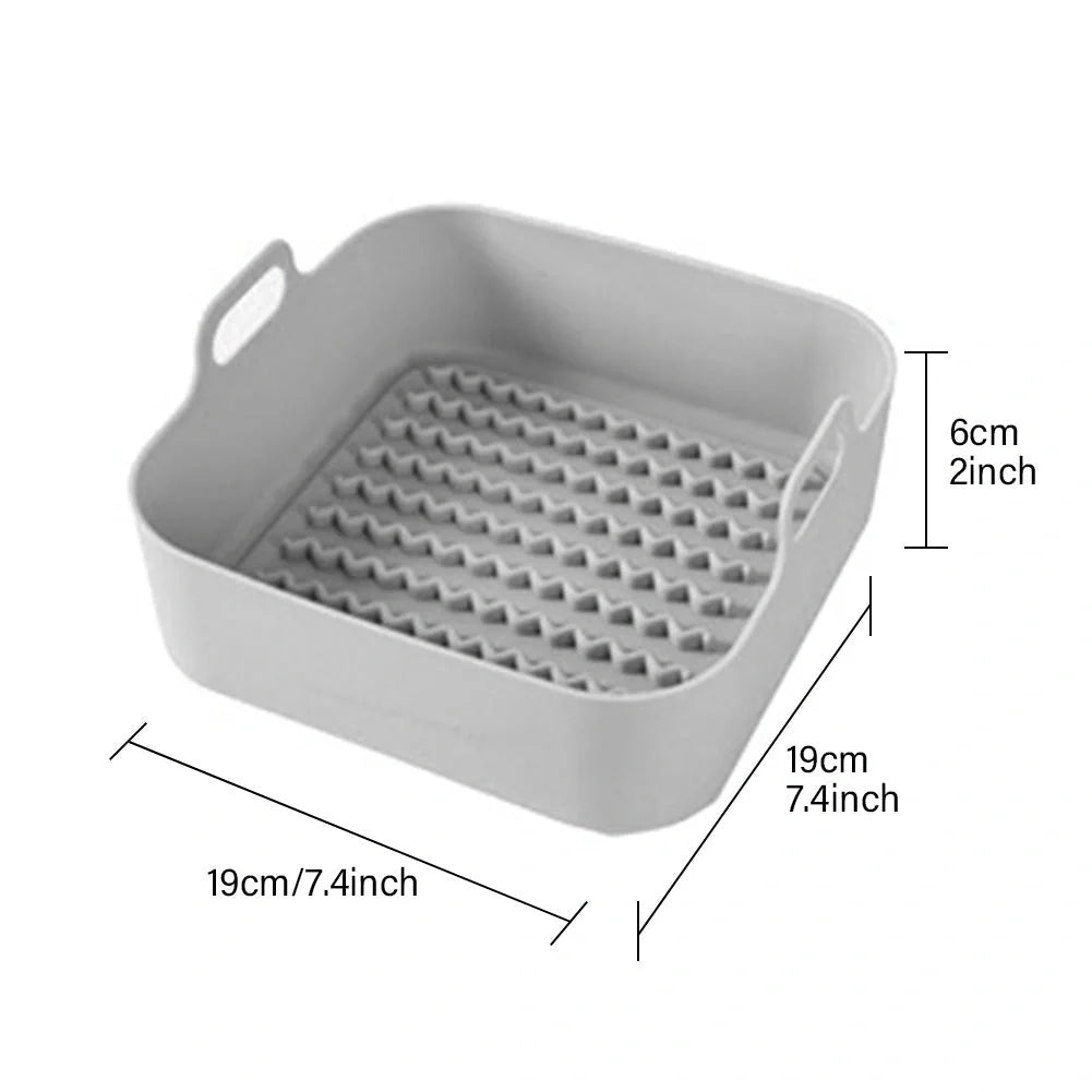 Reusable silicone air fryer pot liners in various colours and sizes