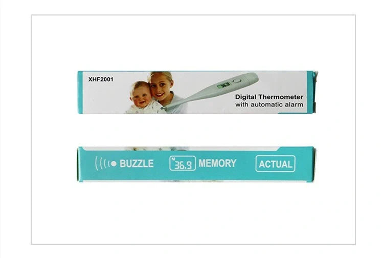 White electronic thermometer with soft head for accurate temperature measurement