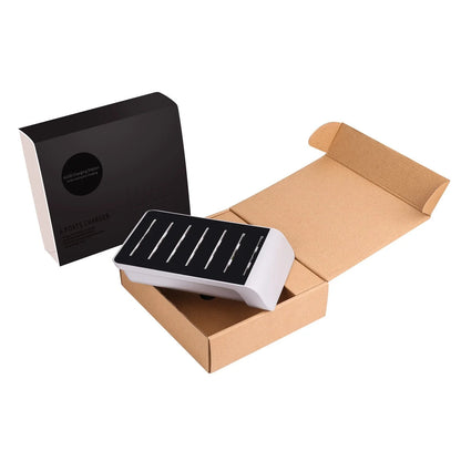 Premium 6-Port USB Charging Station for Mobile Devices - Sleek and Compact Charging Hub with Smart Charging Reminders