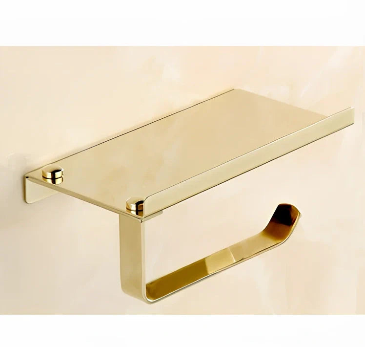 304 stainless steel towel rack with toilet paper holder and tissue box in mirror finish, 30cm wide for bathroom organisation
