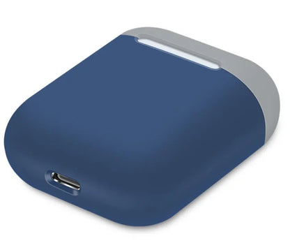 Soft silicone protective case for Apple AirPods charging box in various solid colours.
