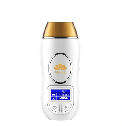 IPL Hair Remover device with safety glasses, razor, and adaptor for permanent hair reduction