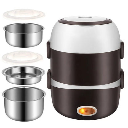 Electric heating lunch box with USB connection in two-layer and three-layer capacity options