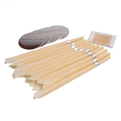 Premium beeswax ear candles with organic materials for soothing ear care and cleansing
