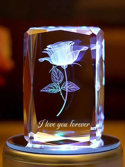 Small colourful MP4 Bluetooth LED crystal light night lamp in gift box