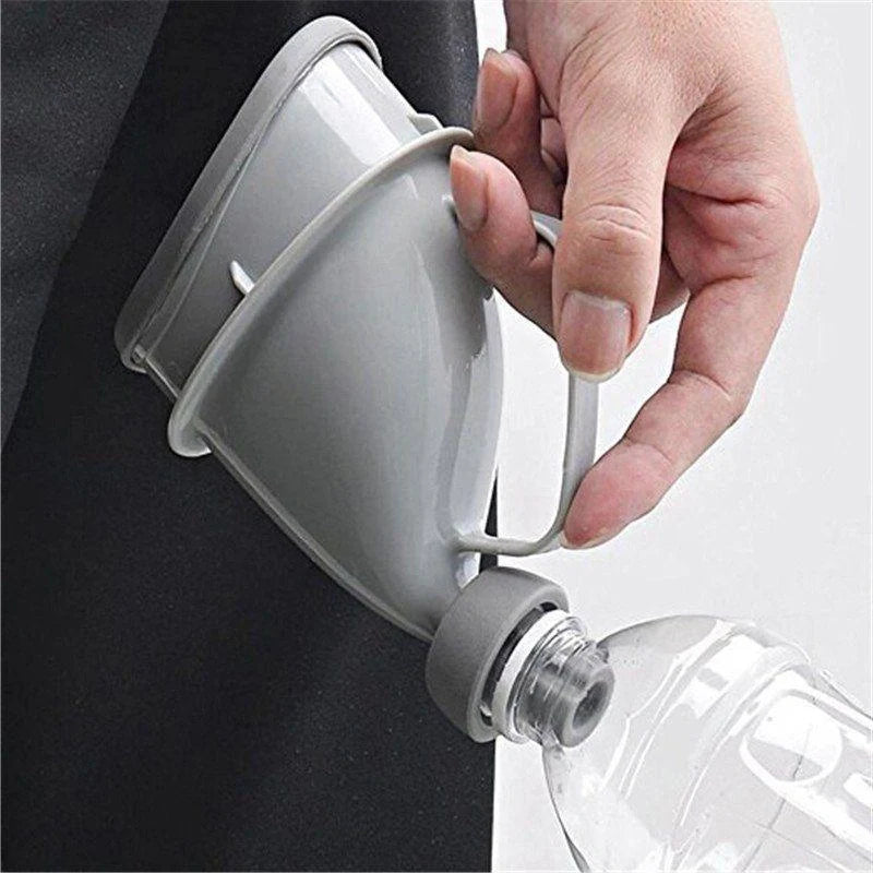 Compact portable urinal for travel, made from lightweight PP material