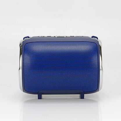 Portable metal sound card reader with subwoofer in black, blue, golden, red, or silver colour options.