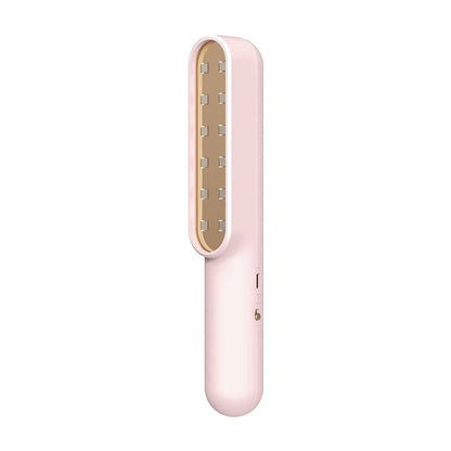 Handheld UV steriliser lamp 265nm rechargeable Type-C, pink and white, 219x34x40mm