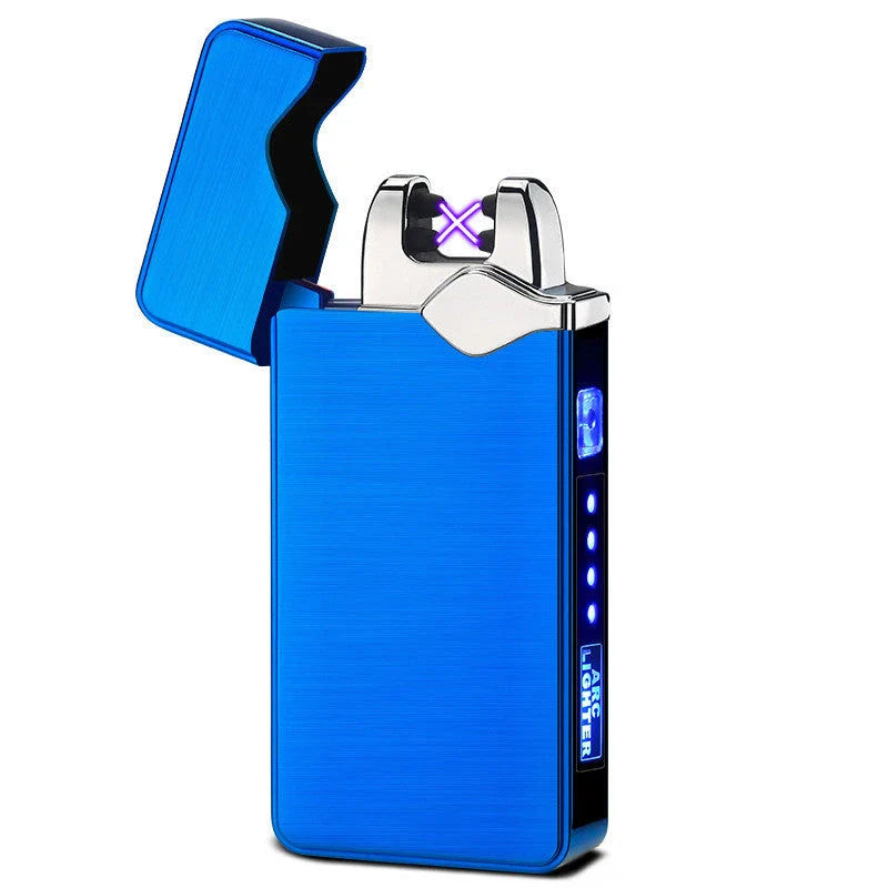 A premium, fingerprint-activated lighter with a sleek, ice-plated zinc alloy body for modern British consumers