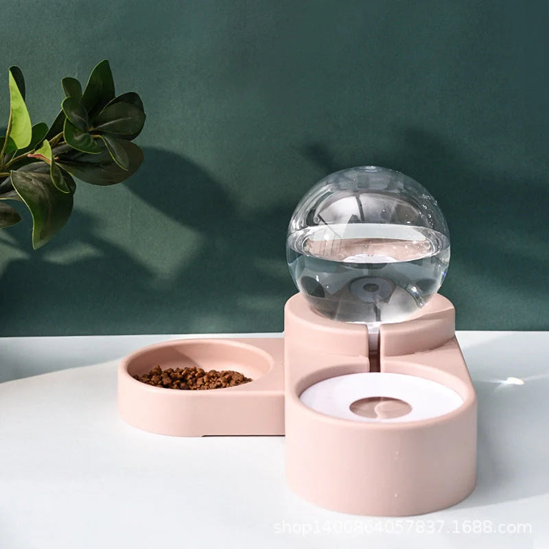 Automatic nonelectric water dispenser for cats and dogs with 1.8L capacity and bowl
